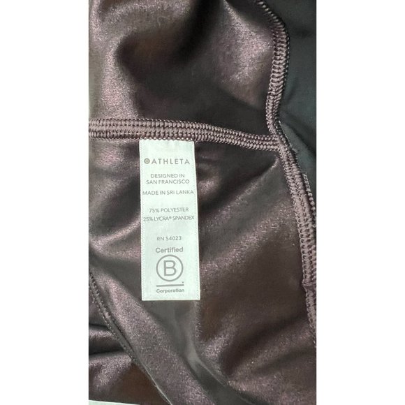 Athleta Elation Ultra Rise Shimmer Tight Leggings in Antique Burgundy, Size SP - Picture 10 of 12